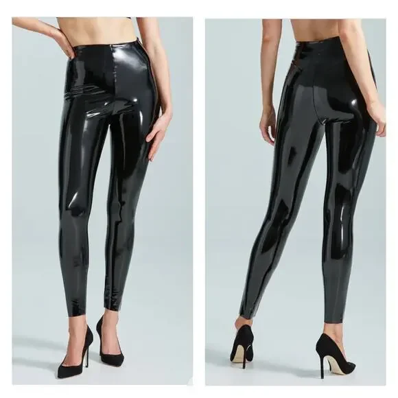 Commando Black Faux Patent Leather Leggings Sz.XL NWT - Picture 3 of 16